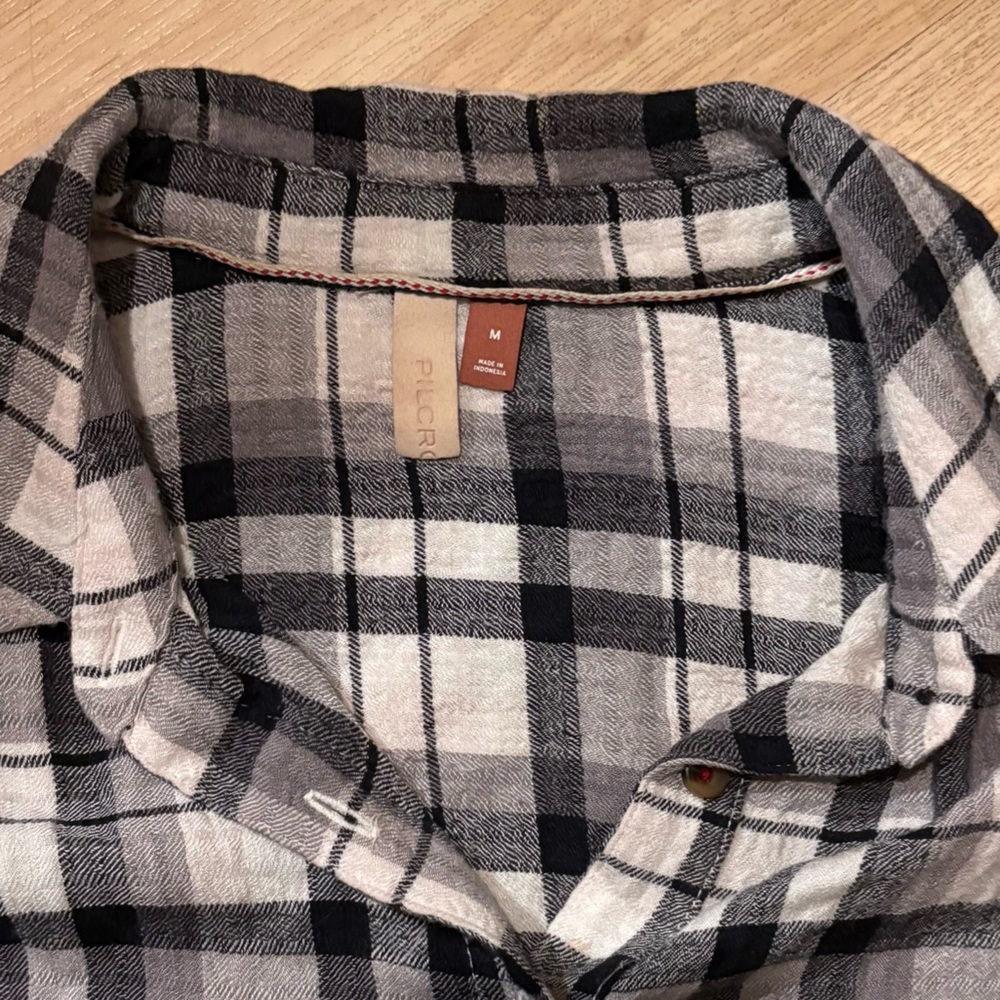 Anthropologie Pilcro The Hadley Plaid Shirt M - Picture 4 of 5